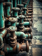 Industrial Symphony: A Study in Rust, Patina, and Pipe Organ Aesthetics - Captivating Industrial Art Image
