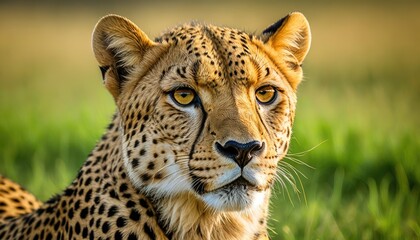 Majestic Cheetah Portrait: Capturing the Beauty and Power of Africa's Fastest Cat in Stunning Detail, Golden Hour Light