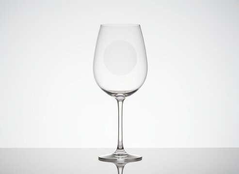 Minimal wine glass mockup with blank etching area