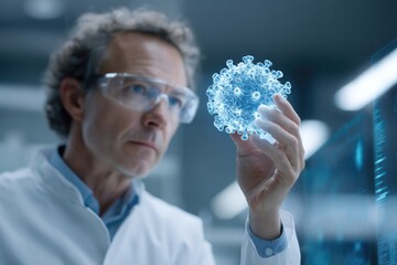 Scientist studies holographic virus model in advanced laboratory
