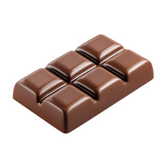 Obraz premium 3D render of a chubby chocolate bar with smooth rounded blocks, isolated on transparent background
