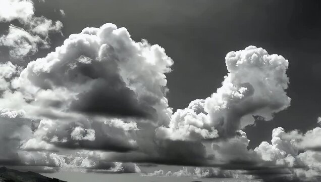 Dramatic 4K photo of black and white clouds perfectly suitable for use as striking backgrounds nature themed designs mood setting content and various artistic projects that require a high contrast