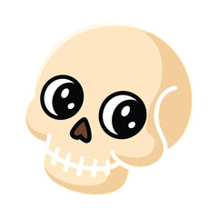 Fototapeta premium Cute skull with big eyes, perfect for halloween designs, spooky themes, or playful illustrations with a touch of macabre charm