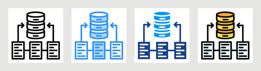 Data Repository Icon Collection Set Multiple Style