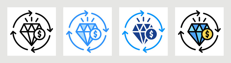 Value Stream Icon Collection Set Multiple Style