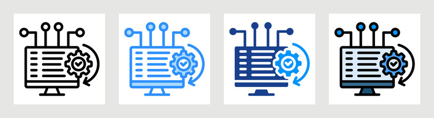 Computer System Icon Collection Set Multiple Style