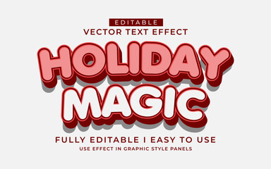 3d editable holiday magic text effect typography graphic style template