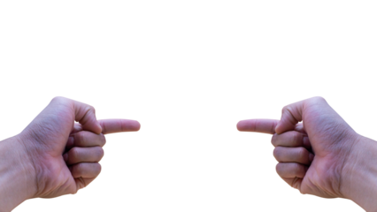 Two Hands Pointing Toward Each Other on Black Background