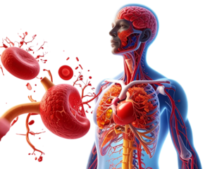 Human Circulatory System Anatomy Front View, Transparent PNG