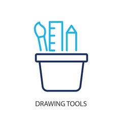 Drawing tools thin line icons. Original vector illustration.