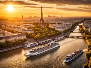 Paris Sunset Cruise: Iconic Eiffel Tower Views Over the Seine River at Golden Hour