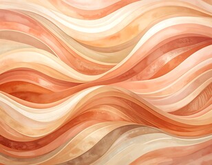 Flowing, watercolor-style waves in warm, earthy color palette