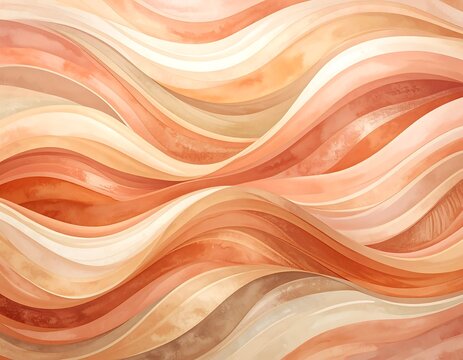 Flowing, watercolor-style waves in warm, earthy color palette