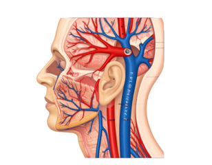 Labeled Human Circulatory System Anatomy Chart with Arteries and Veins, Transparent PNG