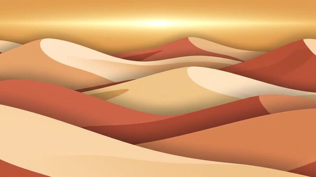 砂丘ベクターアート映像美 暖色ミニマル風景