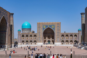 Samarkand, Uzbekistan - Sep 09, 2025:  Maghoki Attori Mosque (Uzbek: Magʻoki Attori masjidi,...