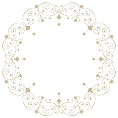 アンティークな丸いフレーム　手描き