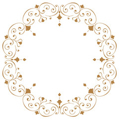 アンティークな丸いフレーム　手描き