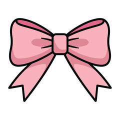 A charming pink bow with delicate folds and a classic design, , perfect for adding a touch of elegance to any project or design