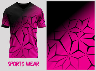 jersey design, jersey texture, sports wear, jersey design for Sublimation print, T-shirt V-neck  Short sleeve. With knit jersey fabric and rib neck texture ( 3d rendered ) 