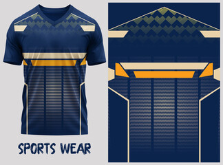 jersey design, jersey texture, sports wear, jersey design for Sublimation print, T-shirt V-neck  Short sleeve. With knit jersey fabric and rib neck texture ( 3d rendered ) 