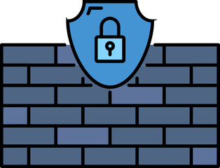Firewall technology line icon