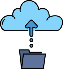 Data upload to cloud line icon