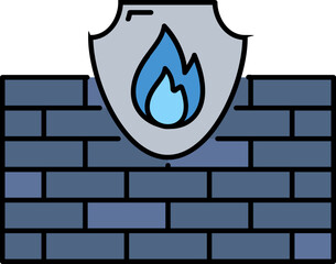 Firewall technology line icon