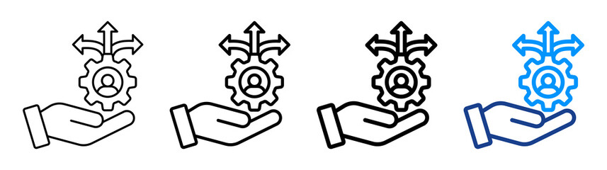 Decision Support Icon Different Style Outline Collection Set