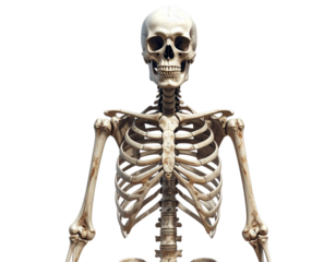 Medically Accurate Human Skeletal System Diagram, Transparent PNG