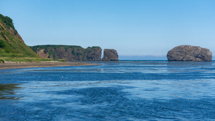 View of Tikhaya Bay, located on the east coast of Sakhalin Island