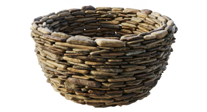 Rustic stone well structure isolated on transparent background