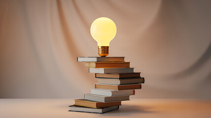 Ignite brilliant ideas and unlock your potential by climbing the stairs of knowledge to reach your brightest innovation.