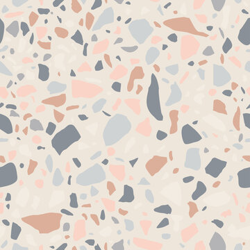 Texture Terrazzo Floor, Polished pebble stone tile background