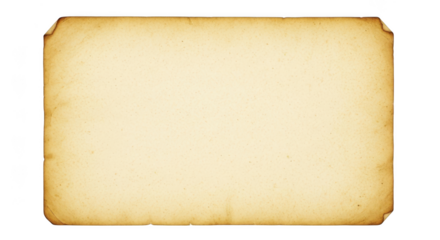 Aged paper texture with rounded corners isolated on transparent background
