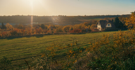 Nature landscape in central Serbia during autumn