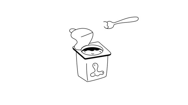 Yogurt cup with spoon vector design, great for breakfast