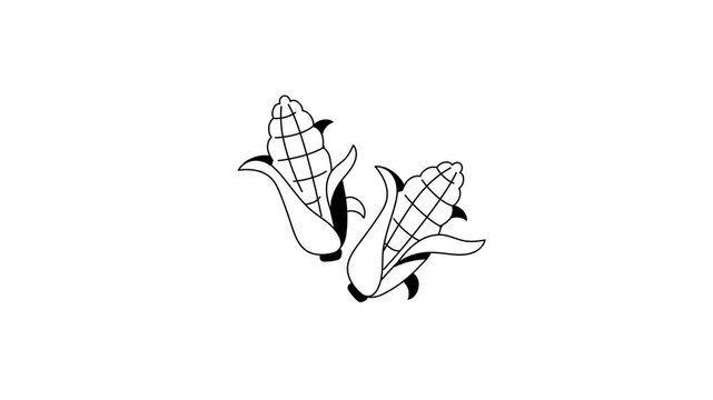Beautiful animated icon of corn ready to use, healthy food