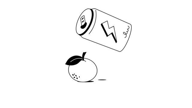 Energy drink hand drawn animated icon in modern style