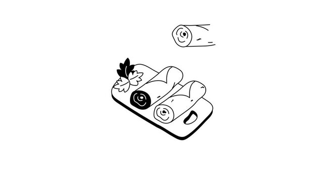 Fresh spring rolls, filled with veggie