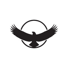Eagle Silhouette Logo With Spread Wings