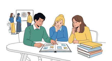 Collaborative review and discussion session with diverse professionals sharing ideas