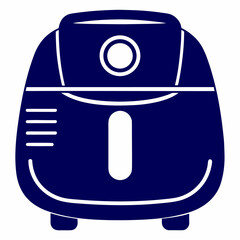 Silhouette Vector of a air fryer on white background. Solid air fryer icon. home cooking gadget. Modern kitchen appliance. 