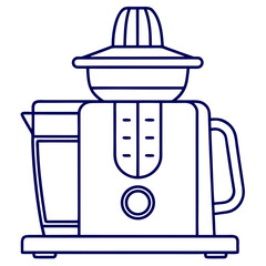 illustration of a juicer. Cold pressed juicer icon. citrus juicer outline icon. 