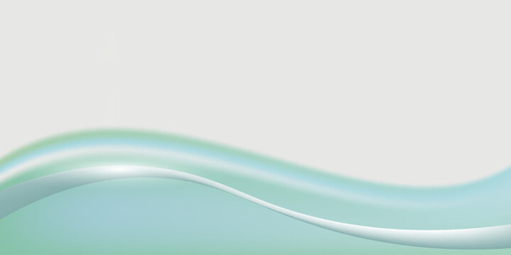 Soft gradient background with a smooth, flowing design. Light green and white colors create a serene, airy background effect. Gradient wave background vector. Green background.