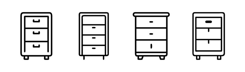 Scalable vector illustration of a modern side cabinet with clean lines and geometric design elements