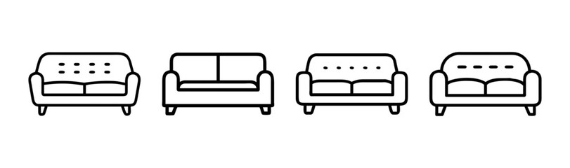 Modern sofa bed vector illustration scalable furniture icon for home and apartment