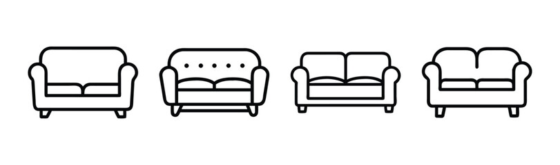 Modern sofa illustration vector scalable graphic design furniture icon