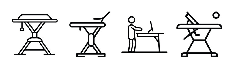 Modern vector illustration of a standing desk for ergonomic workspace design