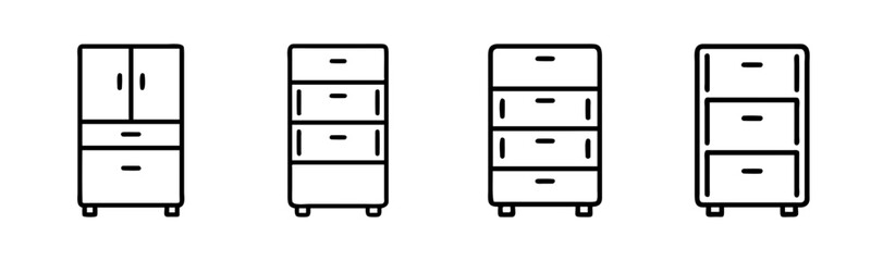 Scalable vector illustration of a modern storage cabinet icon
